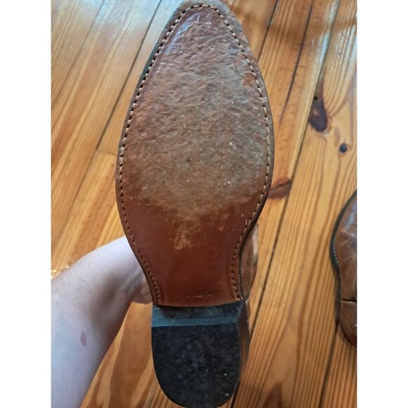 Brown And Tan Embroidered Cowgirl Western 6 1/2 M Leather - Picture 4 of 4